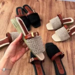 صندل مدل تک کمربند سفید