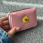 کیف پول مدل آفتابگردون صورتی